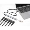Delock 64273 USB Hub 7 portů USB-A USB 3.2 Gen1 5 GBit/s s konektorem USB C šedá 64273