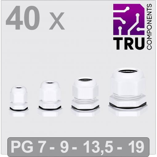 TRU COMPONENTS T24CA123 kabelová průchodka, TC-13448628, od 3.5 mm, do 15 mm, 40 ks
