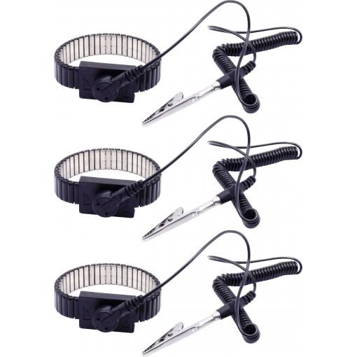 Quadrios ESD náramek černá tlačítko 10 mm