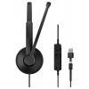 EPOS IMPACT 100 UC Headset otevřená (On Ear) kabelová stereo černá Potlačení hluku headset, Vypnutí zvuku mikrofonu, regulace hlasitosti, Tlačítko Microsoft