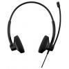 EPOS IMPACT 100 UC Headset otevřená (On Ear) kabelová stereo černá Potlačení hluku headset, Vypnutí zvuku mikrofonu, regulace hlasitosti, Tlačítko Microsoft