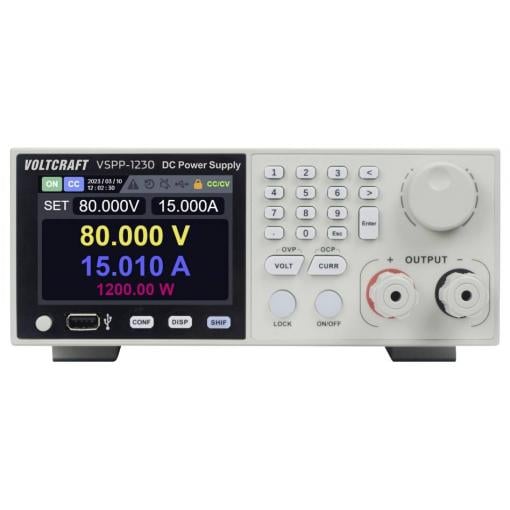 VOLTCRAFT VSPP-1230 laboratorní zdroj 19, nastavitelný, 0 - 300 V/DC, 0 - 10 A, 1200 W, USB, LAN, lze programovat, lze dálkově ovládat, výstup 1 x, VC-17068690