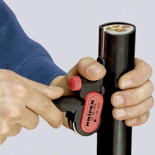 Knipex 16 40 150 oddělovač vnějšího pláště kabelů Vhodné pro odizolovací kleště Kulaté kabely 25 mm (min)