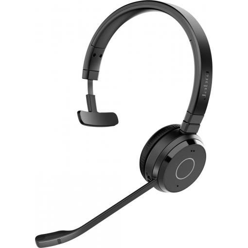 Jabra JABRA Evolve 65 TE Link 390a UC Mono Headset otevřená (On Ear) Bluetooth®, Bez kabelu mono černá Potlačení hluku headset telefon