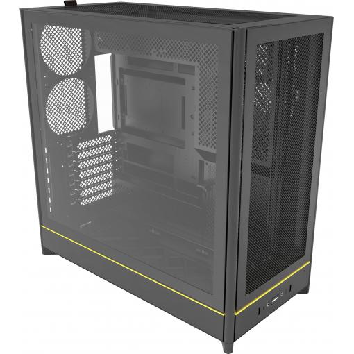 MONTECH MONTECH - HS01 schwarz Tempered Glass - Midi/Minitower midi tower pouzdro, herní pouzdro, PC skříň černá