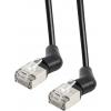 Maxtrack TI53-0,5L RJ45 síťové kabely, propojovací kabely 10 Gb/s;, CAT 6A U/FTP 0.5 m černá Zásuvné kontakty otočné o 360° 1 ks