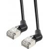 Maxtrack TI53-1,5L RJ45 síťové kabely, propojovací kabely 10 Gb/s;, CAT 6A U/FTP 1.5 m černá Zásuvné kontakty otočné o 360° 1 ks