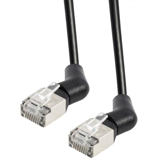 Maxtrack TI53-5L RJ45 síťové kabely, propojovací kabely 10 Gb/s;, CAT 6A U/FTP 5 m černá Zásuvné kontakty otočné o 360° 1 ks
