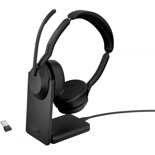 Jabra JABRA Evolve2 55 Link 380/390a UC Stereo Headset otevřená (On Ear) černá Počítače