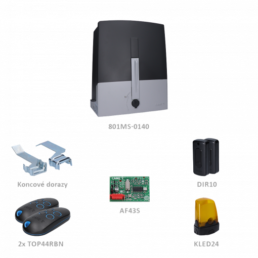 CAME BXL 4 ECO sada pre posuvnú bránu do 400kg, 1x 801MS-0140 (24V, 170W, 350N) 1x ZBX7N, 1x AF43S, 1x KLED24, 1 pár DIR10, 1x TA433N, 2x TOP44RBN