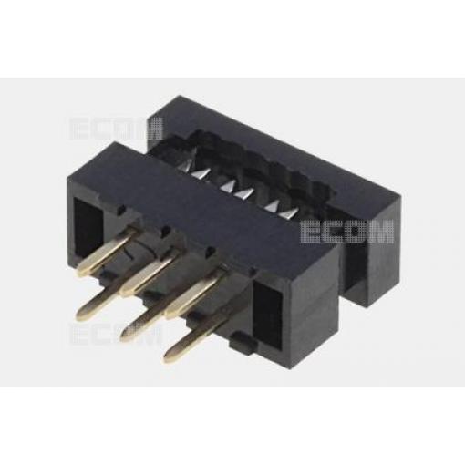 Vidlice samořezná DS1018-02-06B2, plochý kabel, 2×3 póly, Au+Ni