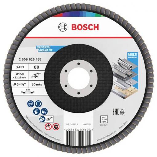 Bosch Accessories 2608626155 lamelový kotouč Průměr 150 mm Zrnitost=80 1 ks