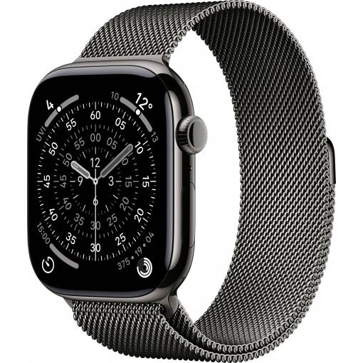 Apple Watch Series 11 GPS + Cellular 46 mm Titanový kryt Řemínek Milanese Loop břidlicová M/L