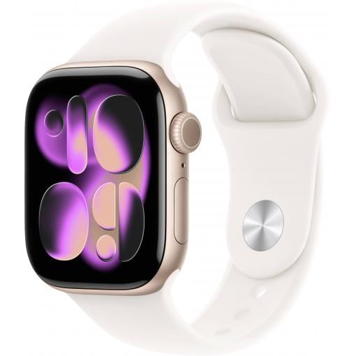 Apple Watch Series 11 GPS 42 mm hliníkový plášť sportovní náramek Světle růžová S/M