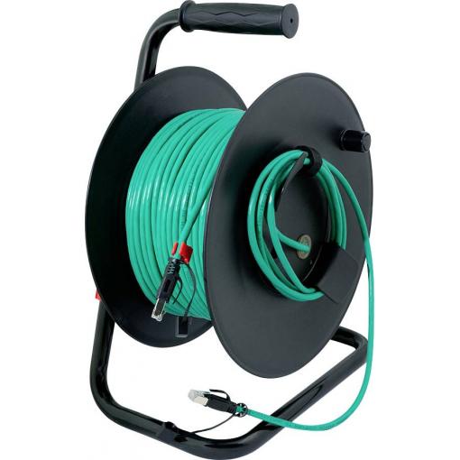LogiLink RJ45 síťový naviják kabelu CAT 6A S/FTP 80 m zelená