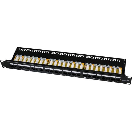 LogiLink NP0133 patch panel 483 mm (19) CAT 6A 1 U černá osazený