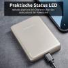 Intenso Intenso Power Bank MW10000 champagne powerbanka Li-Pol, 10000 mAh, Dodávka energie, USB-C®, champagne