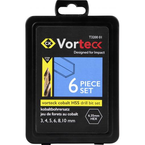 C.K T3200 01 HSSE-Co 5 sada víceúčelového vrtáku 3 mm, 4 mm, 5 mm, 6 mm, 8 mm, 10 mm SDS plus 1 ks
