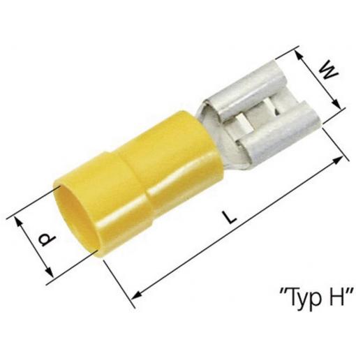 LAPP 63101110 faston zásuvka Šířka zástrčky: 6.3 mm Tloušťka konektoru: 0.8 mm 180 ° částečná izolace žlutá 50 ks