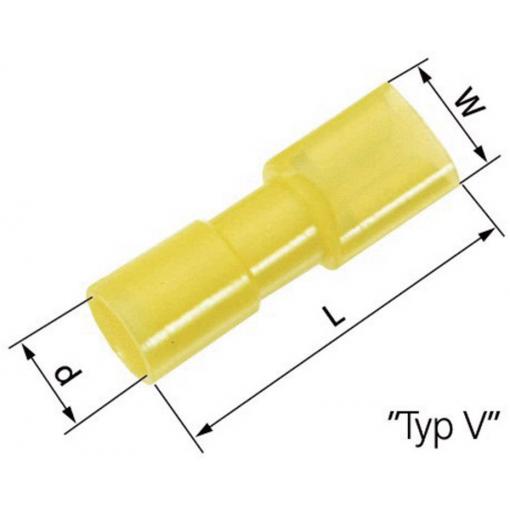LAPP 61794971 faston zásuvka Šířka zástrčky: 6.3 mm Tloušťka konektoru: 0.8 mm 180 ° plná izolace žlutá 50 ks