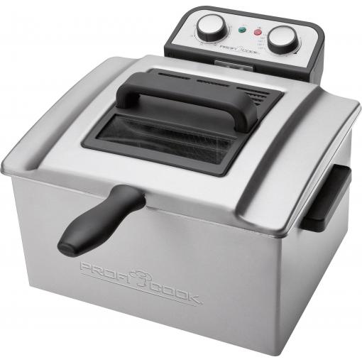 Profi Cook PC-FR1038 dvojitá fritéza se studenou zónou 5 l 3 000 W funkce časovače, manuálně nastavitelná teplota nerezová ocel
