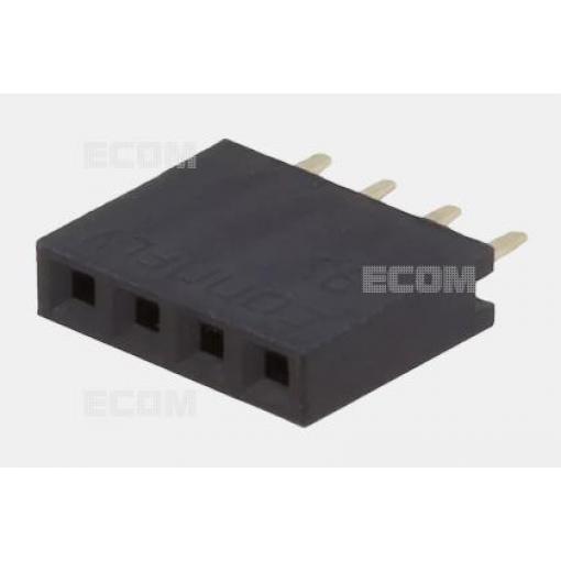 Dutinková lišta DS1023-1×4S21, 1řadá × 4, rozteč 2,54 mm