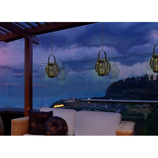 LED solární zahradní svítidlo Polarlite Rattan 160 PL-8220870, IP44, černá, N/A