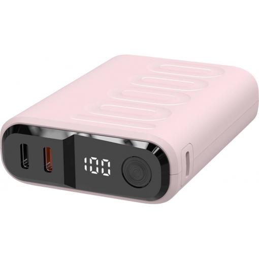 RealPower REALPOWER PB-10000 C powerbanka 10000 mAh, Dodávka energie, USB-C® (s napájením), růžová, Indikátor stavu