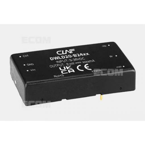 DC/DC měnič DWLD20-B2424, 24 V / 834 mA, izolovaný