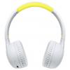 LogiLink BT0073BL sluchátka otevřená (On Ear) Bluetooth®, kabelová světle modrá, žlutá složitelná, omezení hlasitosti