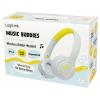 LogiLink BT0073BL sluchátka otevřená (On Ear) Bluetooth®, kabelová světle modrá, žlutá složitelná, omezení hlasitosti