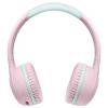 LogiLink BT0073P Headset otevřená (On Ear) Bluetooth®, kabelová růžová, světle modrá složitelná, omezení hlasitosti