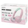 LogiLink BT0073P Headset otevřená (On Ear) Bluetooth®, kabelová růžová, světle modrá složitelná, omezení hlasitosti