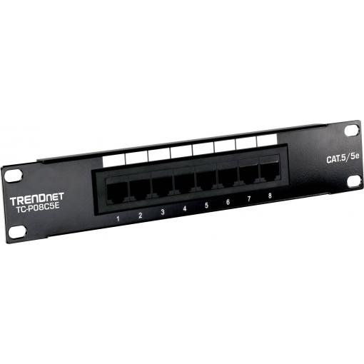 TrendNet TC-P08C5E patch panel CAT 5e černá