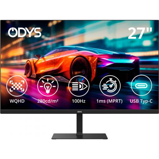 ODYS i27-Q-100 LED monitor 68.6 cm (27 palec)2560 x 1440 Pixel, 16:9, 1 ms, IPS LED