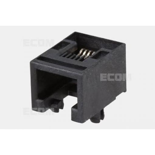 Telefonní zásuvka RJ11 4P4C, vývody 90°, Au 6 µm, C0057-44NKB000R