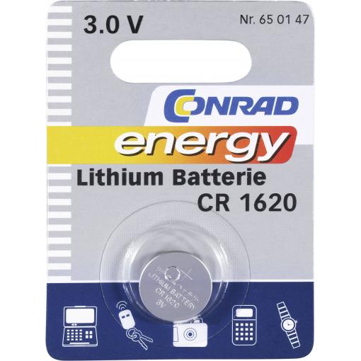 Conrad energy CR1620 knoflíkový článek CR 1620 lithiová 60 mAh 3 V 1 ks