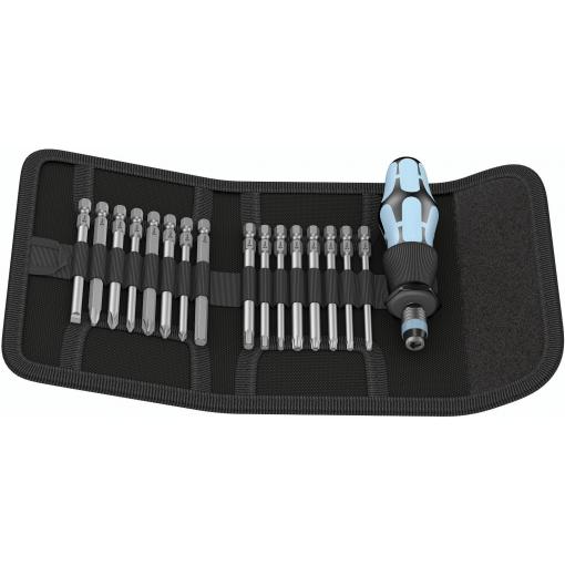 Wera Kraftform Kompakt 60 05071117001 sada bitů, 17dílná, plochý, křížový PH, křížový PZ, TORX, vnitřní čtyřhran, inbus, 1/4 (6,3 mm)
