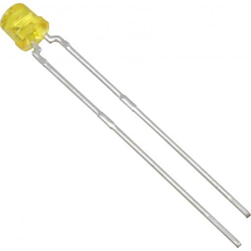 Vishay TLVY4200 LED s vývody žlutá cylindrický 3 mm 30 mcd 170 ° 30 mA 2.4 V