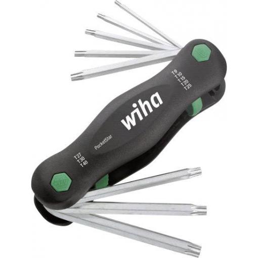 Wiha Wiha PocketStar, 120 mm TORX sada klíčů T 9, T 10, T 15, T 20, T 25, T 27, T 30, T 40 8dílná