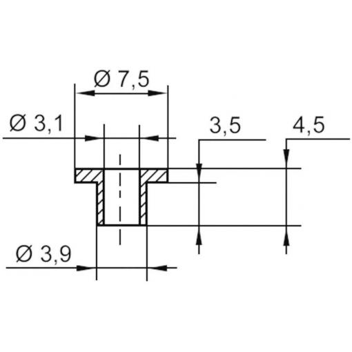TRU COMPONENTS TC-V5358-203 izolační objímka 1 ks vnější Ø: 7.5 mm, 3.9 mm vnitřní Ø: 3.1 mm