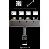 PC kabel [1x RGB LED zástrčka - 4x RGB LED zásuvka ] 0.10 m černá Akasa
