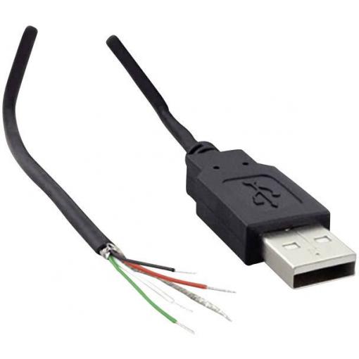 USB kabel s volným koncem zástrčka, rovná USB A zástrčka 2.0 10080109 BKL Electronic Množství: 1 ks