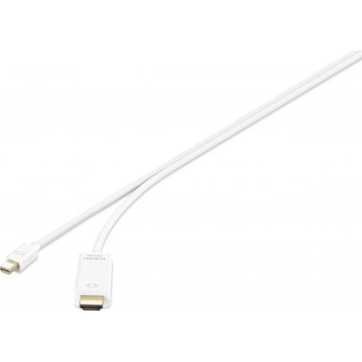 Renkforce Mini-DisplayPort / HDMI kabelový adaptér Mini DisplayPort konektory, Zástrčka HDMI-A 1.80 m bílá RF-4660902 pozlacené kontakty Kabel DisplayPort