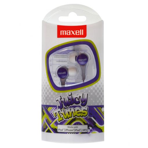 Sluchátka Maxell Juicy Tunes, silikonové špunty, bílofialové