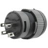 Tlačítko R16-503BD 1pól. OFF-(ON), 250 V / 3 A, modré prosvětlené