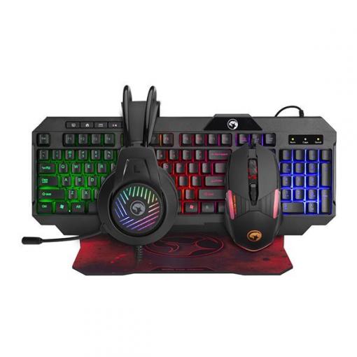 Herní set Marvo CM430 CZ/SK, klávesnice + myš + sluchátka + podložka, drátový, podsvícený