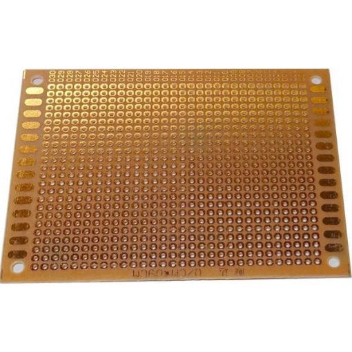 Univerzální pájecí deska 7×9 cm, 720 otvorů, rozteč 2,54 mm, vrtaná