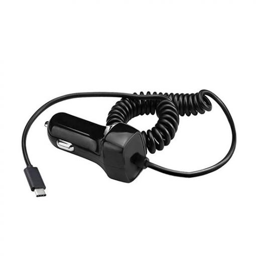 USB nabíjecí autoadaptér, 1x USB-C kabel, 2100mA max., DC12-24V, černý DC62