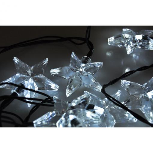 Solight LED vánoční řetěz, hvězdy, 20 LED, 3m, přívod 3m, IP20, bílá - 1V30-W